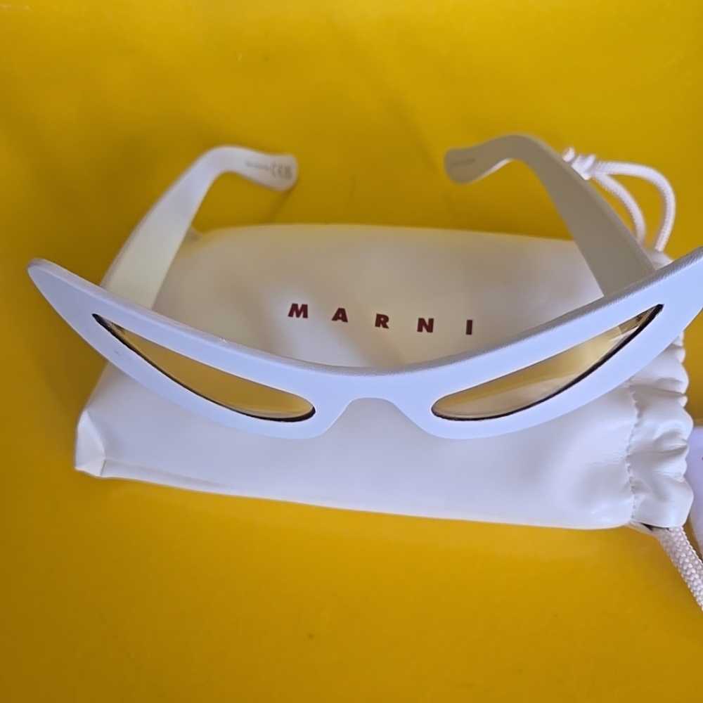 Marni White and Gold Cat-Eye Sunglasses - Picture 10 of 16